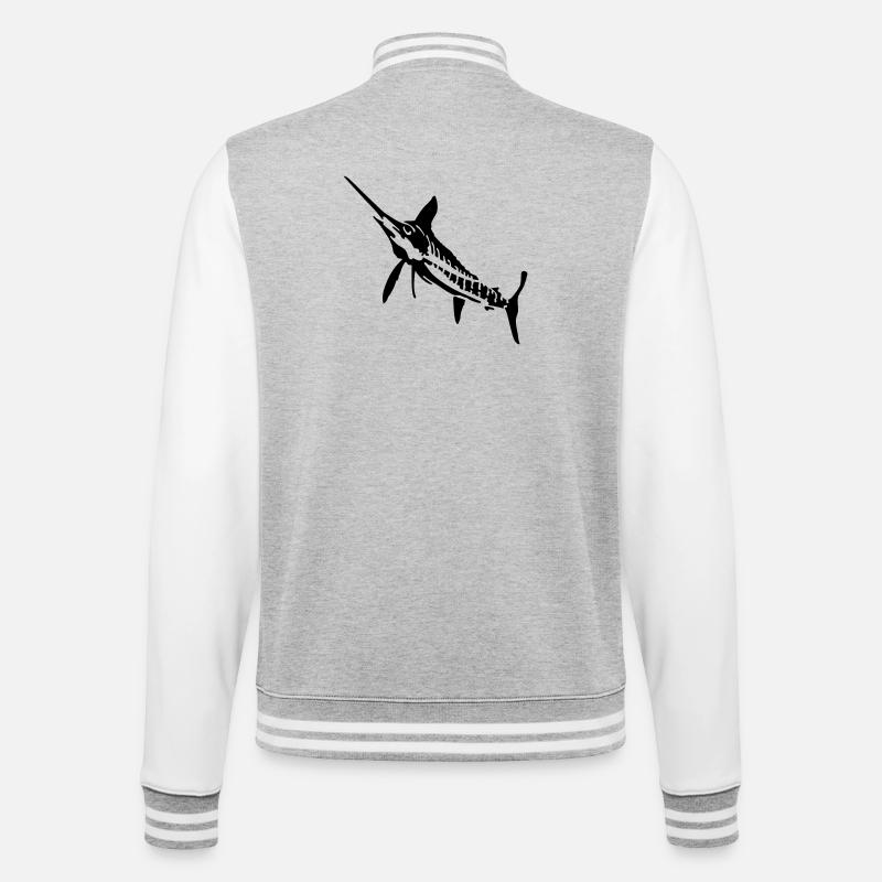 Marlin - College Sweat Jacket - heather grey/white