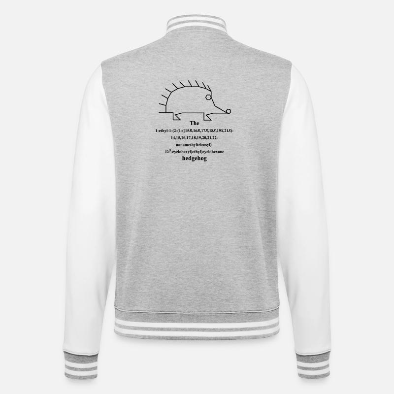 Igel Molekül - IUPAC nomenklatur Witz -b - College-Sweatjacke - Grau meliert/Weiß