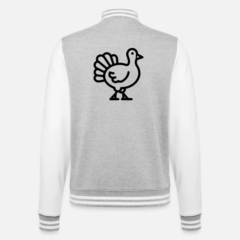 Dinde - Veste Teddy - gris chiné / blanc