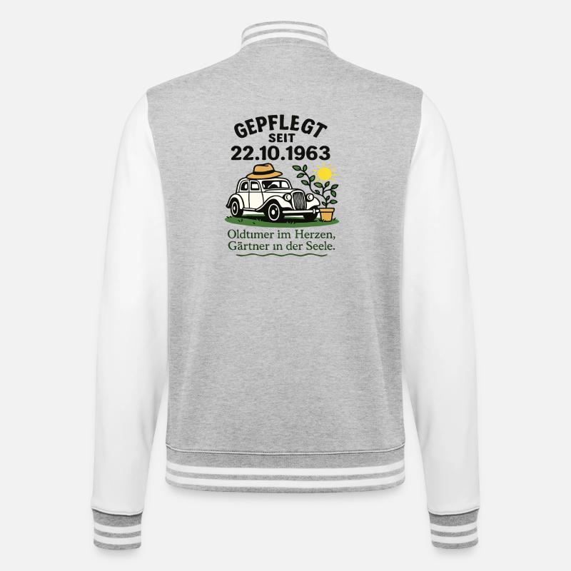 Maintained since 1963 Oldtimer Gärtnerherz - College Sweat Jacket - heather grey/white