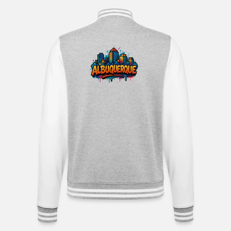Albuquerque Graffiti Skyline - College-Sweatjacke - Grau meliert/Weiß