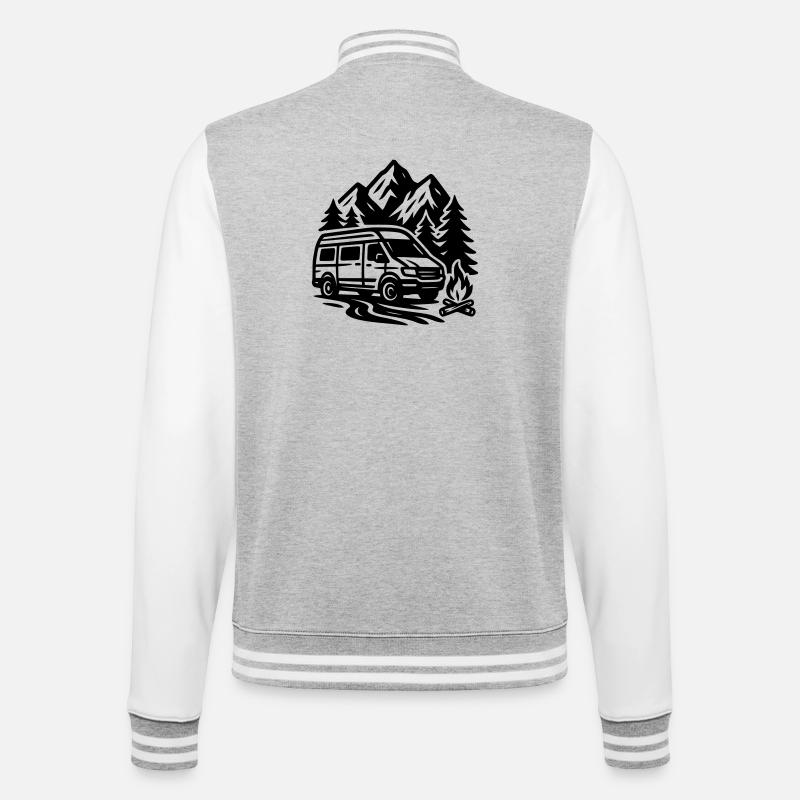 Camping - Veste Teddy - gris chiné / blanc