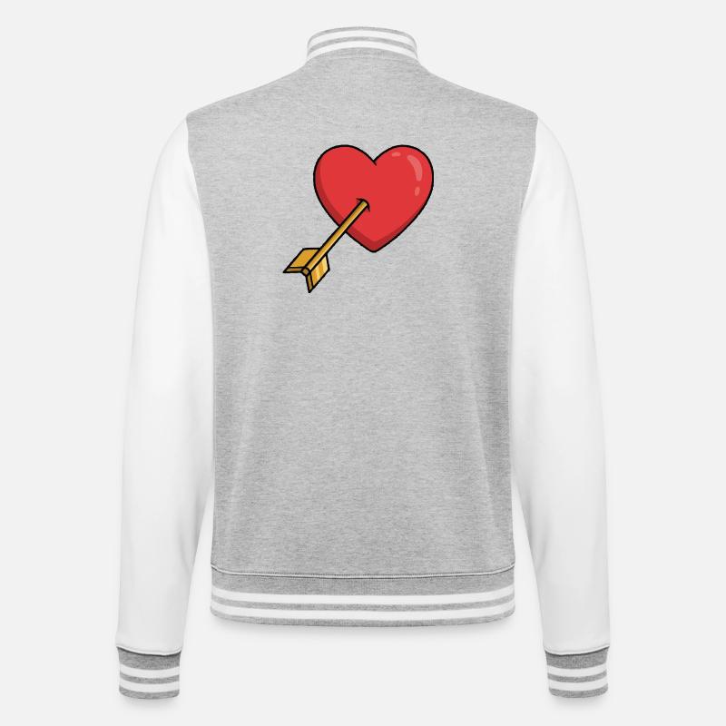 Flèche d’amour du cœur - Veste Teddy - gris chiné / blanc