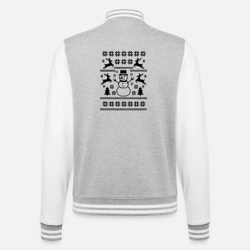 Drôle Noël Design Moche Noël - Veste Teddy - gris chiné / blanc