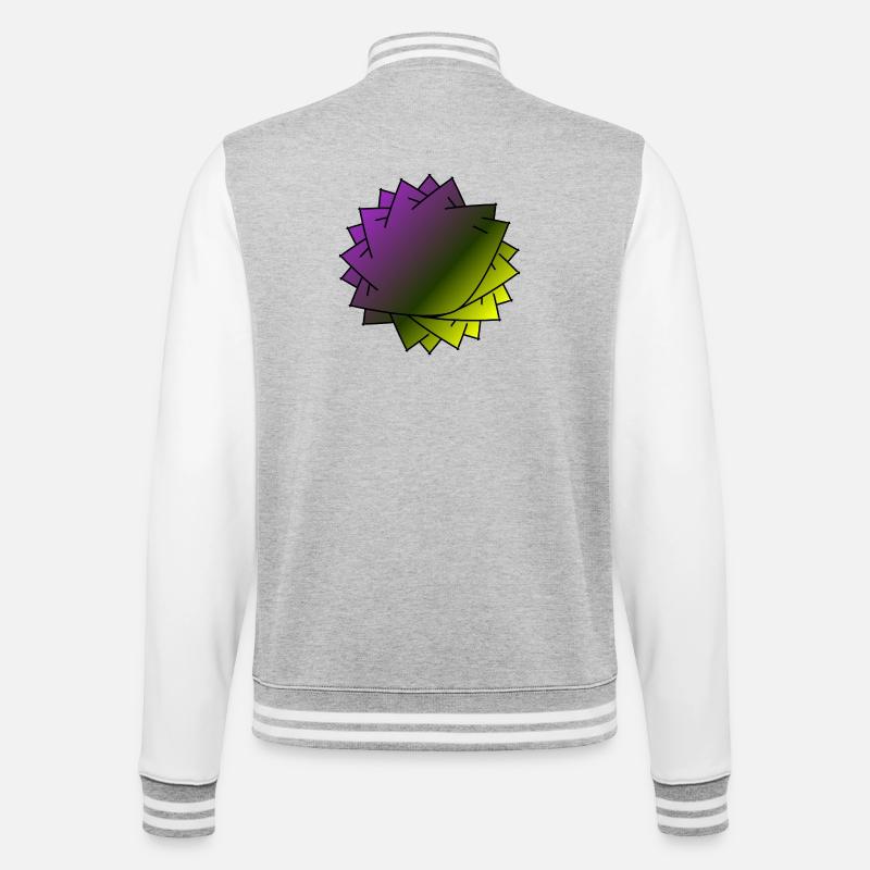 Gradient Leaf Spiral - College Sweat Jacket - heather grey/white