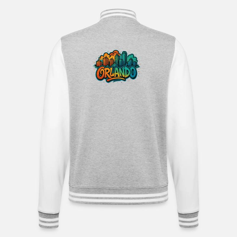 Orlando Graffiti Skyline - Veste Teddy - gris chiné / blanc