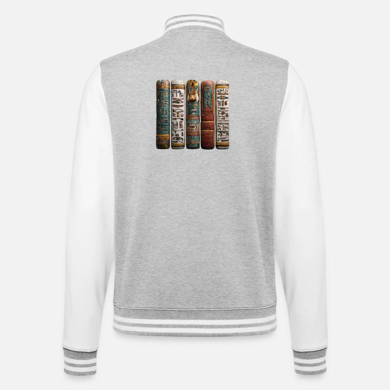 Reading hieroglyphic stelae is a science - College Sweat Jacket - heather grey/white