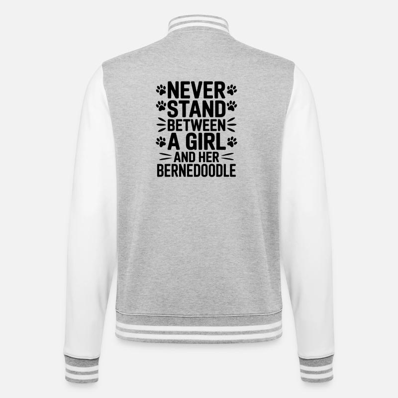 Bernedoodle Spruch Mädchen Bernedoodle Geschenk - College-Sweatjacke - Grau meliert/Weiß