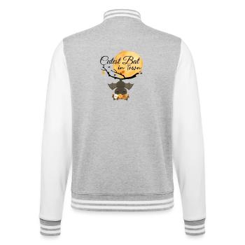 Voll BoHo Cutest Bat in Town - College-Sweatjacke - Grau meliert/Weiß - Hinten - Marisol (170cm)