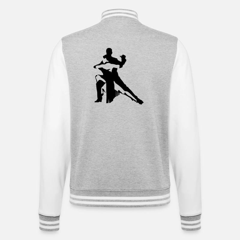 Dancing couple - College Sweat Jacket - heather grey/white
