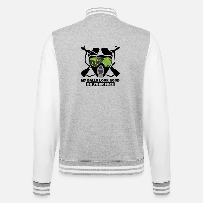 Funny Paintball Design – Aim with Style - College Sweat Jacket - heather grey/white