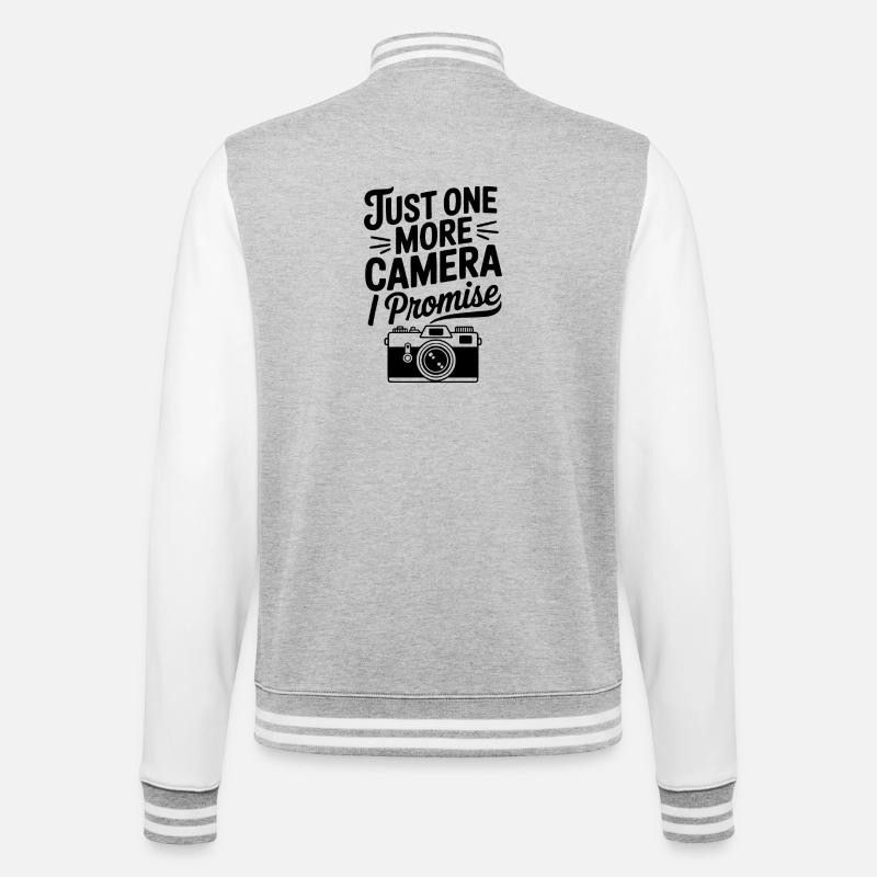 Nur noch eine Kamera, versprochen - College-Sweatjacke - Grau meliert/Weiß