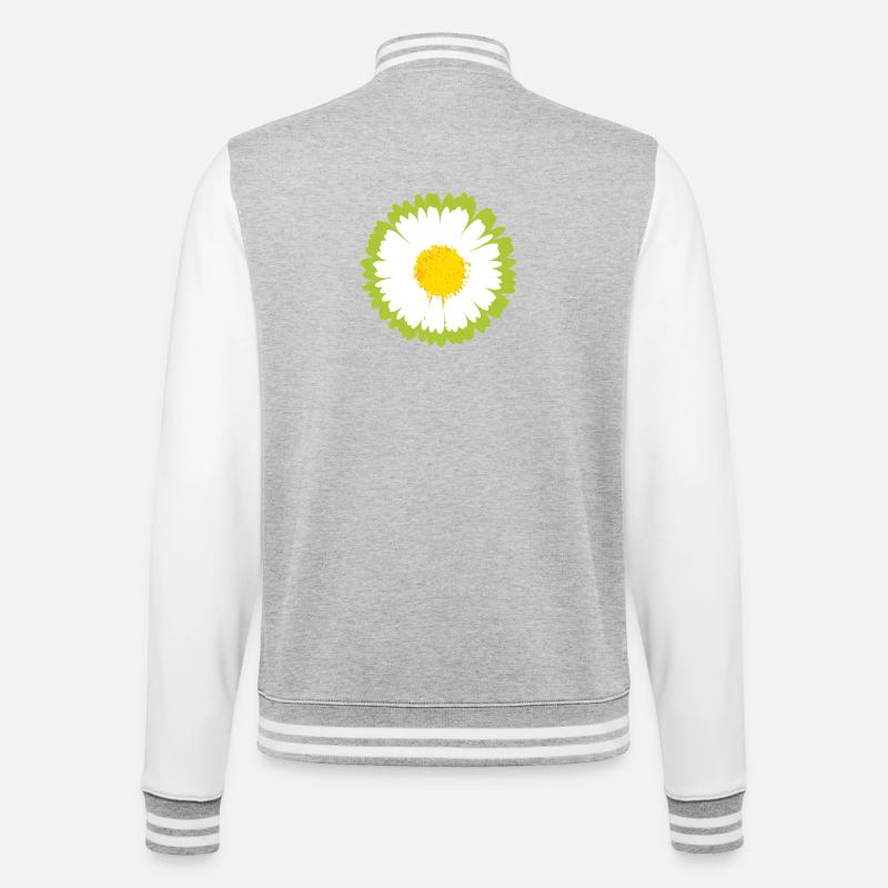 Sunny Daisy Pop Blume - College-Sweatjacke - Grau meliert/Weiß