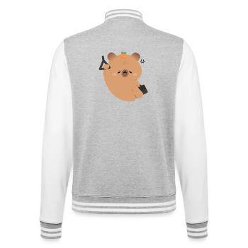 Trajet fatigué de Capybara - Veste Teddy - gris chiné / blanc - Dos - Marisol (170cm)