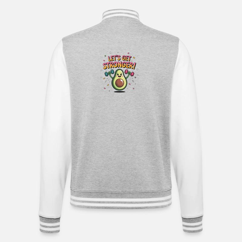 Avocado during training - College Sweat Jacket - heather grey/white