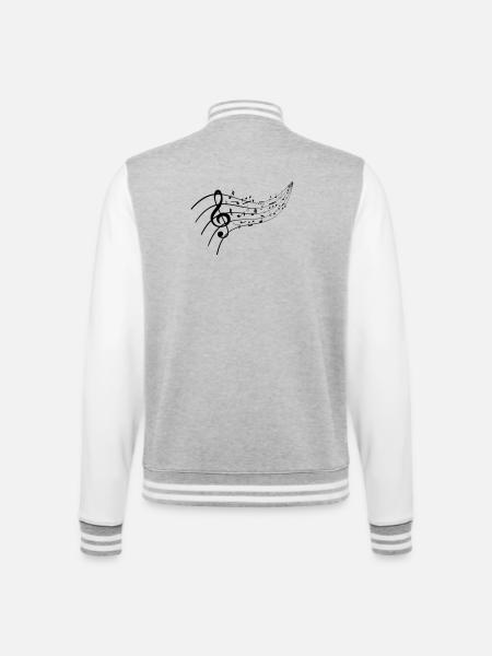Black night with music knot - College Sweat Jacket - heather grey/white