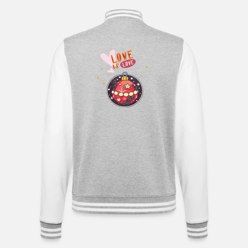 Weihnachtskugel - College-Sweatjacke - Grau meliert/Weiß