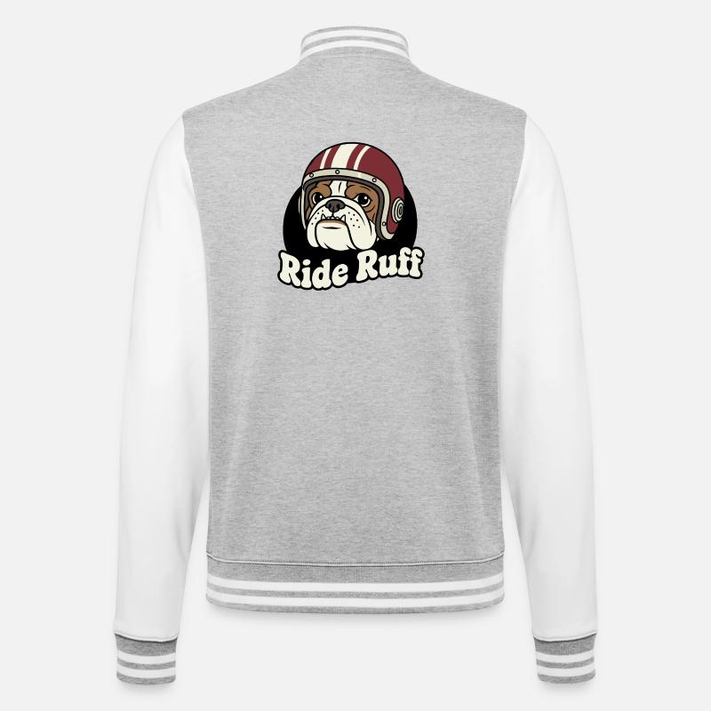 Conception du casque Ride Ruff Bulldog - Veste Teddy - gris chiné / blanc