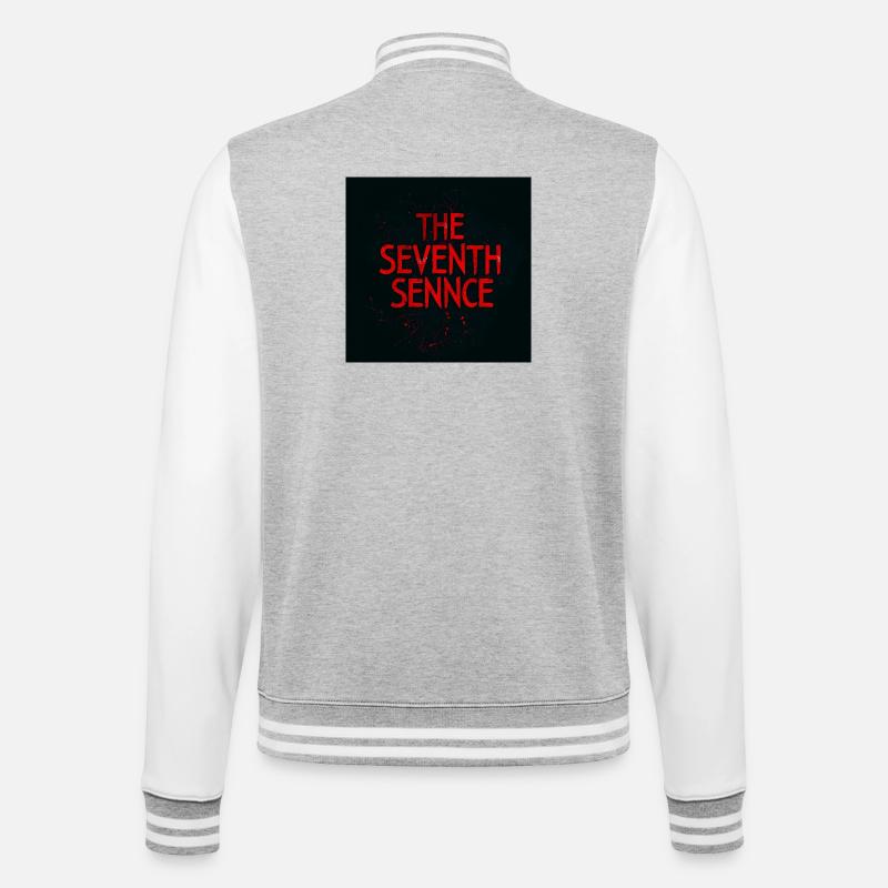 Der siebte Sennce - College-Sweatjacke - Grau meliert/Weiß