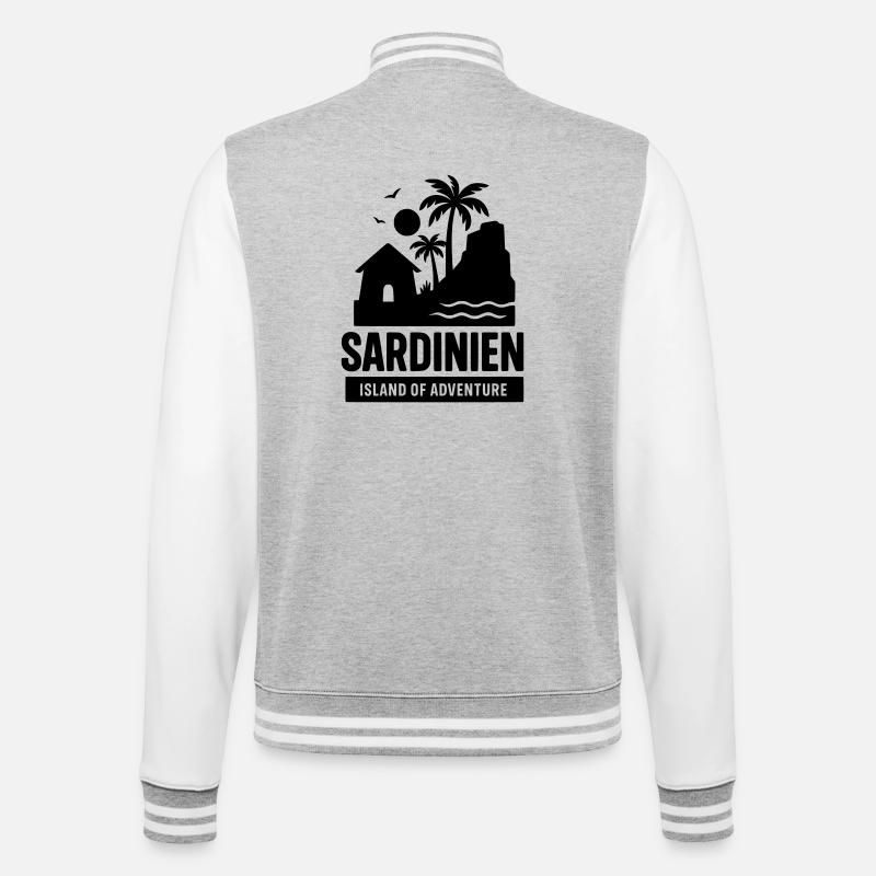 Points de repère de la Sardaigne - Veste Teddy - gris chiné / blanc