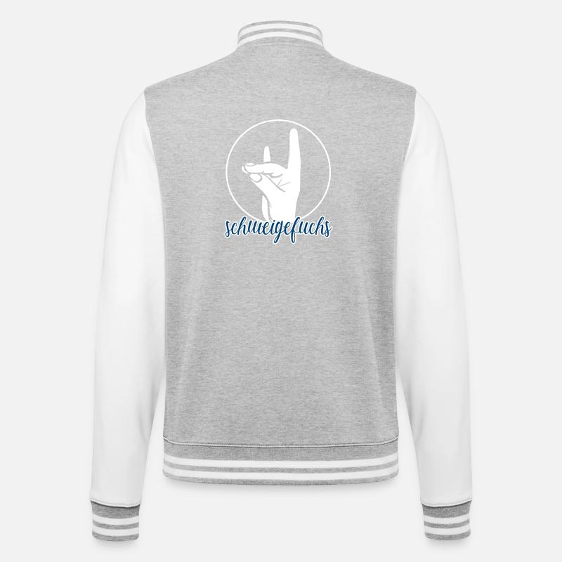 Schweigefuchs Lehrer Grundschule Kindergarten - College-Sweatjacke - Grau meliert/Weiß