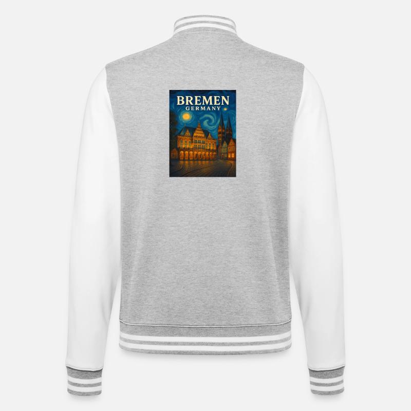 Lumière nocturne de Brême Horizon - Veste Teddy - gris chiné / blanc