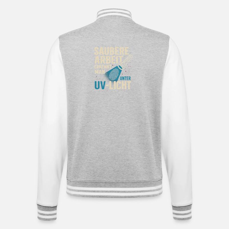 Clean work under UV light - College Sweat Jacket - heather grey/white