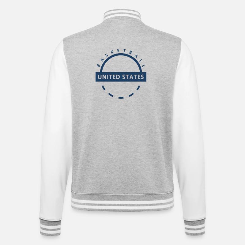 Basket-ball US Emblem Arc Logo - Veste Teddy - gris chiné / blanc