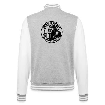 Without Coffee Without Me Gorilla Editon - College Sweat Jacket - heather grey/white - Back - Marisol (170cm)