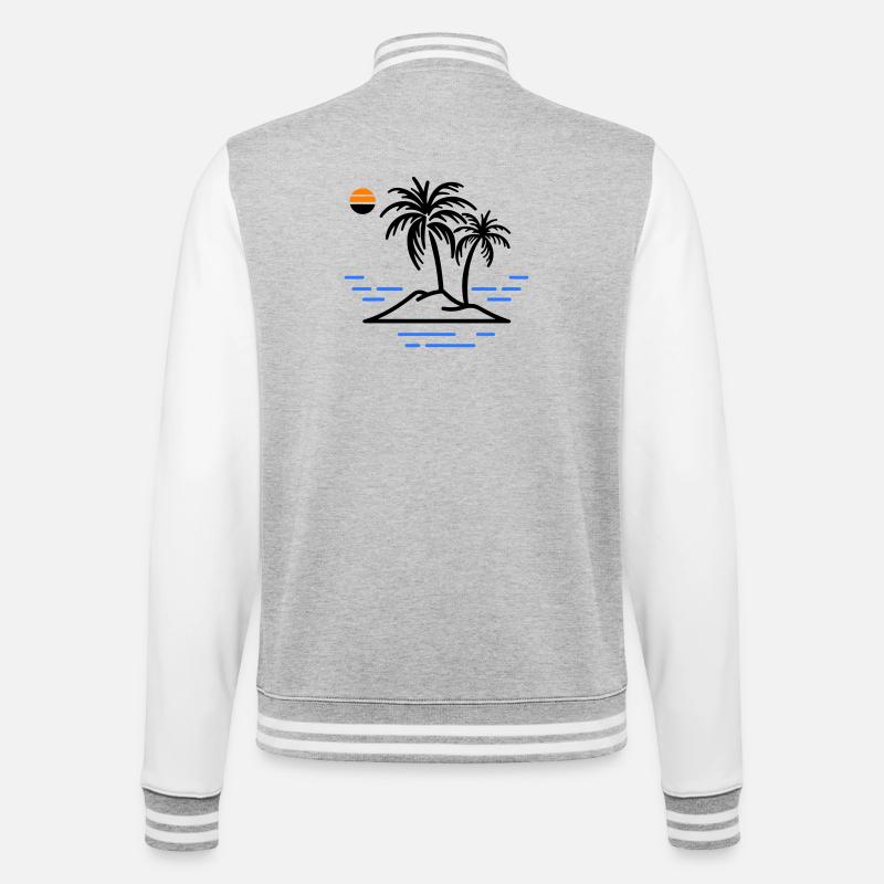 Palm Island - College Sweat Jacket - heather grey/white