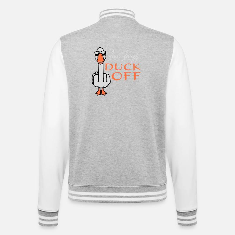 Goose Live Laugh Duck Off Sunglasses Middle Finger - College Sweat Jacket - heather grey/white