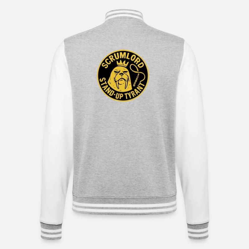 Scrum Lord StandUp Tyrant - College-Sweatjacke - Grau meliert/Weiß