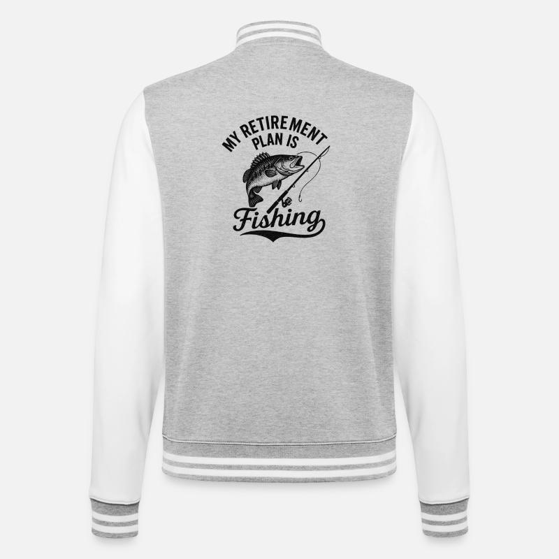 Pêcher mon plan de retraite - Veste Teddy - gris chiné / blanc