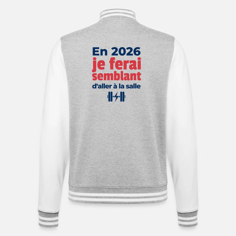 Year-end resolution - College Sweat Jacket - heather grey/white