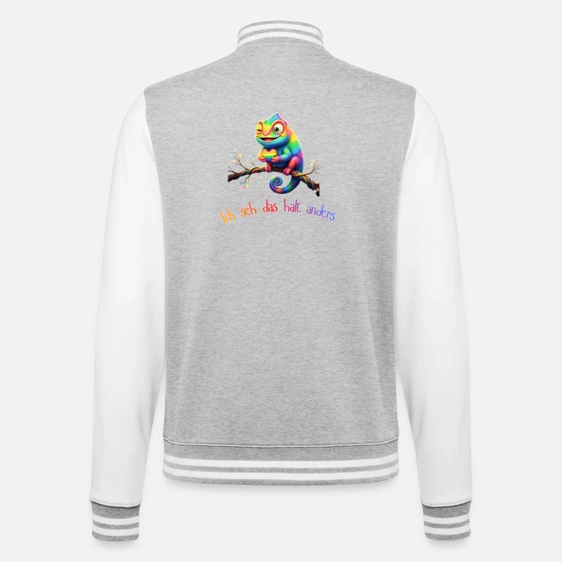 I just see it differently! - College Sweat Jacket - heather grey/white