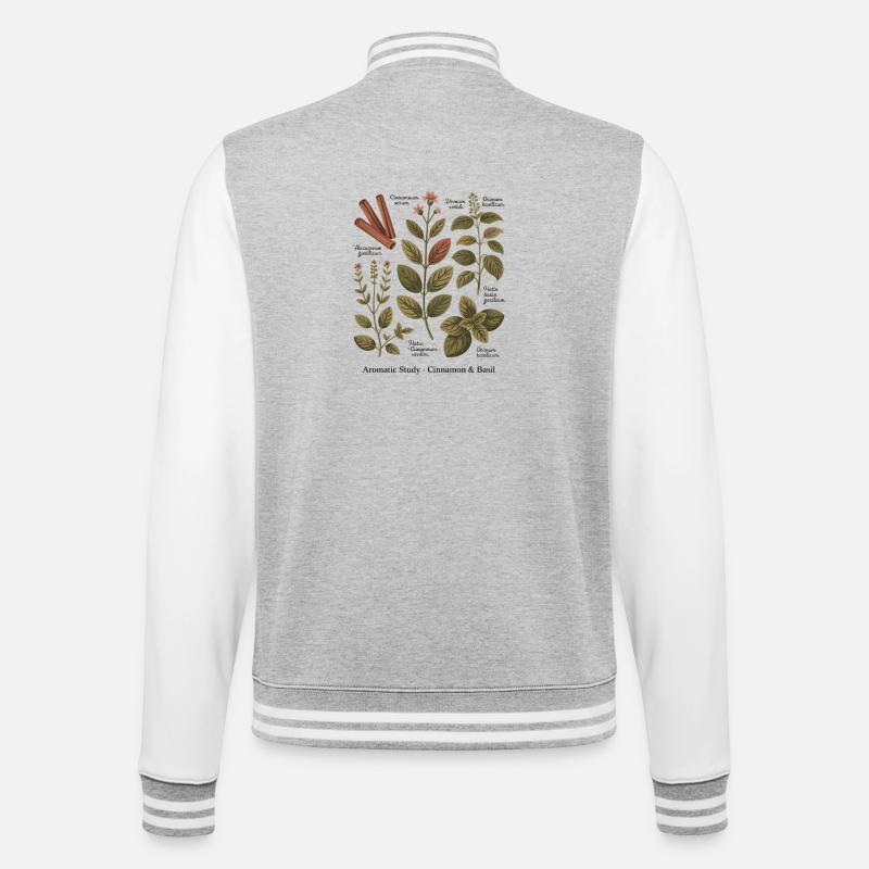 Aromatic Study – Cinnamon & Basil - College Sweat Jacket - heather grey/white