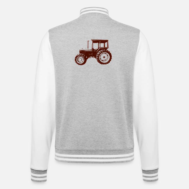 Tractor Builder - College Sweat Jacket - heather grey/white