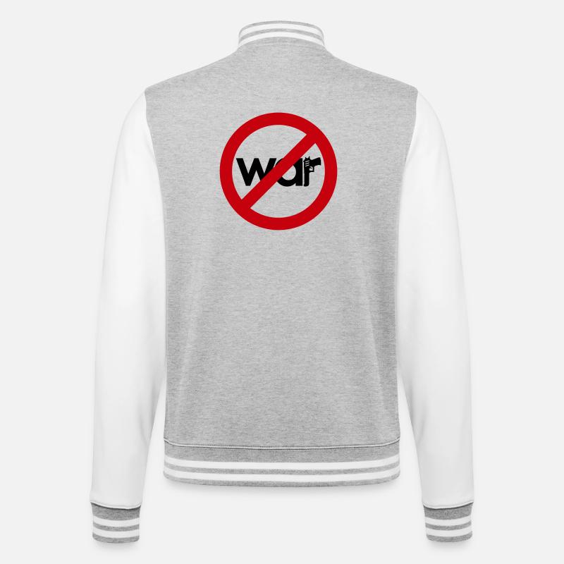 Stop War – For Peace & Freedom - College Sweat Jacket - heather grey/white