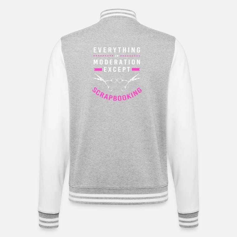 Scrapbooking Scrapbook - College-Sweatjacke - Grau meliert/Weiß