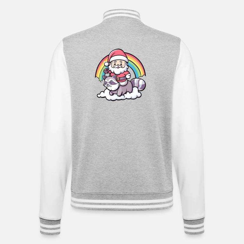 Raton laveur Père Noël Noël - Veste Teddy - gris chiné / blanc