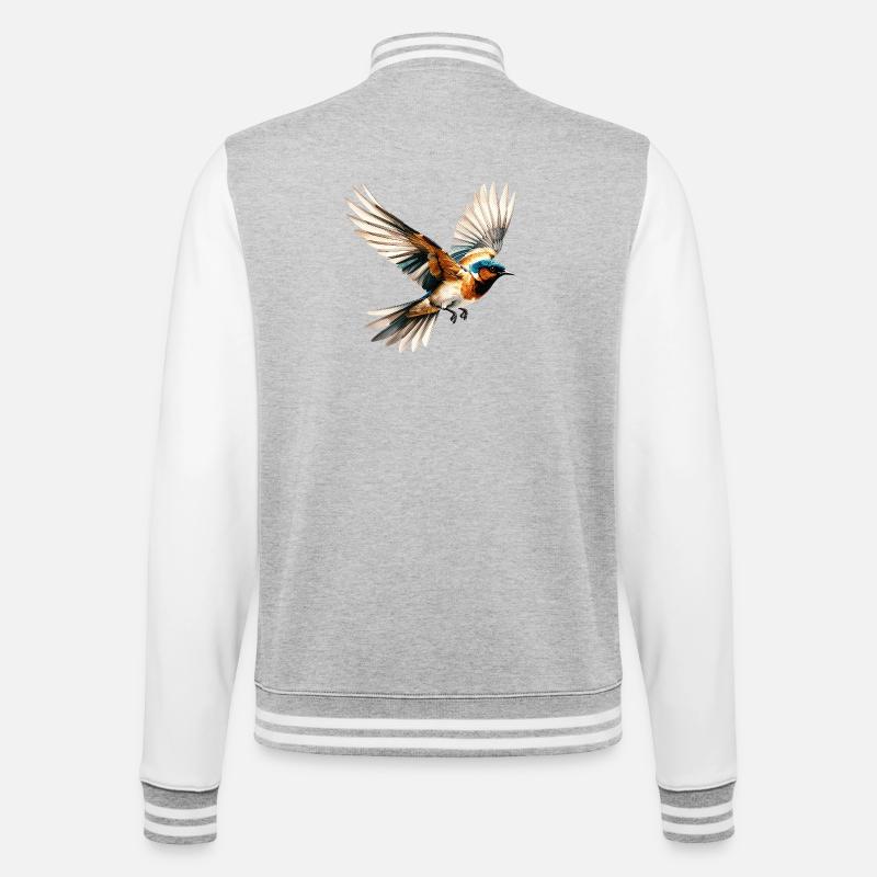 Oiseau volant vibrant Pop Art - Veste Teddy - gris chiné / blanc