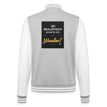 Soyez réaliste – attendez-vous à un miracle ! - Veste Teddy - gris chiné / blanc - Dos - Marisol (170cm)