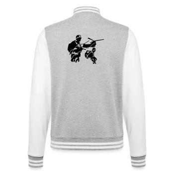 army - College Sweat Jacket - heather grey/white - Back - Marisol (170cm)