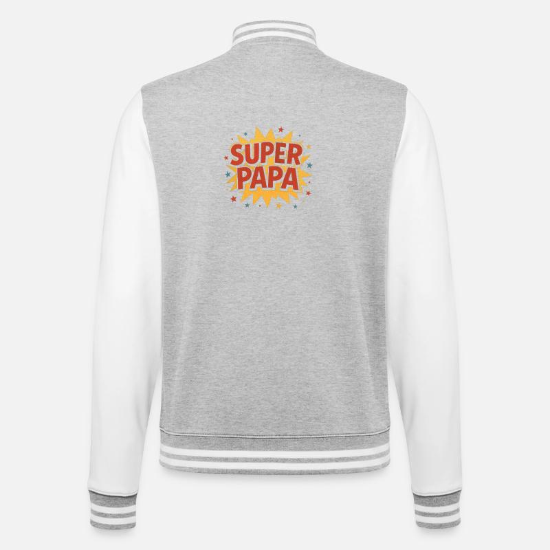 Super papa Comic Explosion - Veste Teddy - gris chiné / blanc