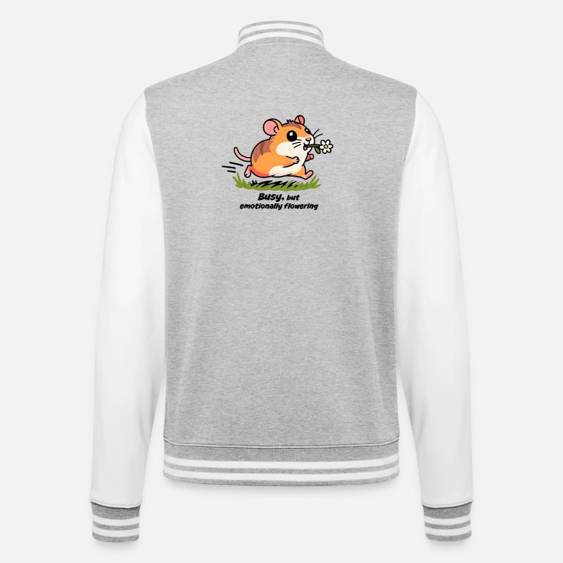 Hamster dans la course au travail - Veste Teddy - gris chiné / blanc