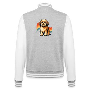 Shih Tzu Dog Rainbow Dream - College Sweat Jacket - heather grey/white - Back - Marisol (170cm)