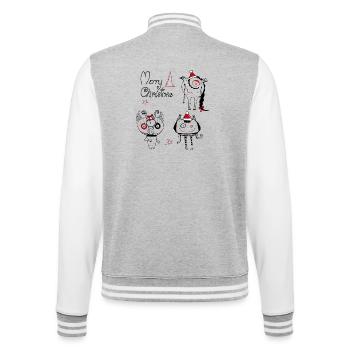 Weihnachtliche  Monster - College-Sweatjacke - Grau meliert/Weiß - Hinten - Marisol (170cm)