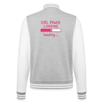 Girl Power Loading Bar - College Sweat Jacket - heather grey/white - Back - Marisol (170cm)