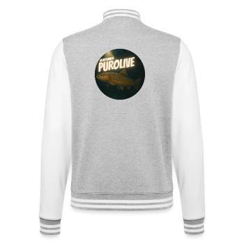 Sea Trout PuroLive T-Shirt 50pcs Limited Edition! - College Sweat Jacket - heather grey/white - Back - Marisol (170cm)