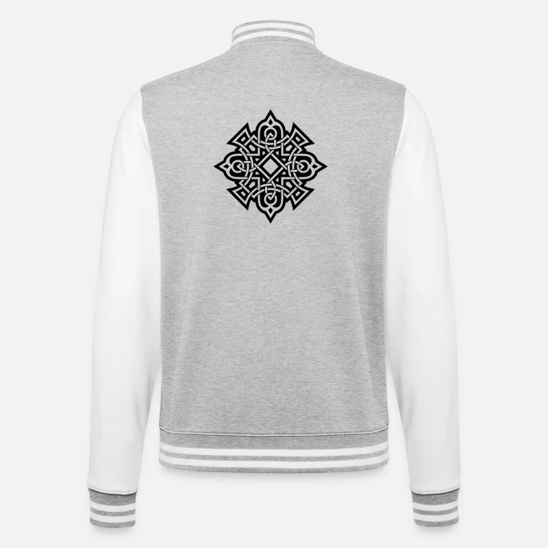 Celtic Pattern - College Sweat Jacket - heather grey/white